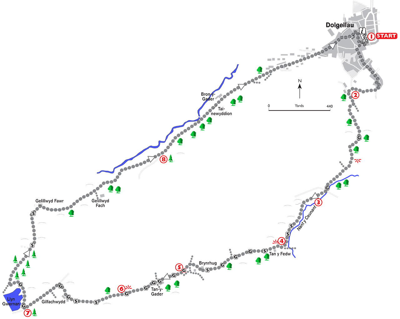 Tan y Fedw & Gwernan Lake Map